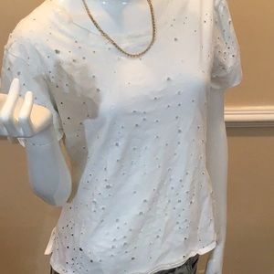 Bebe Cream Cut-up Fashion Tee